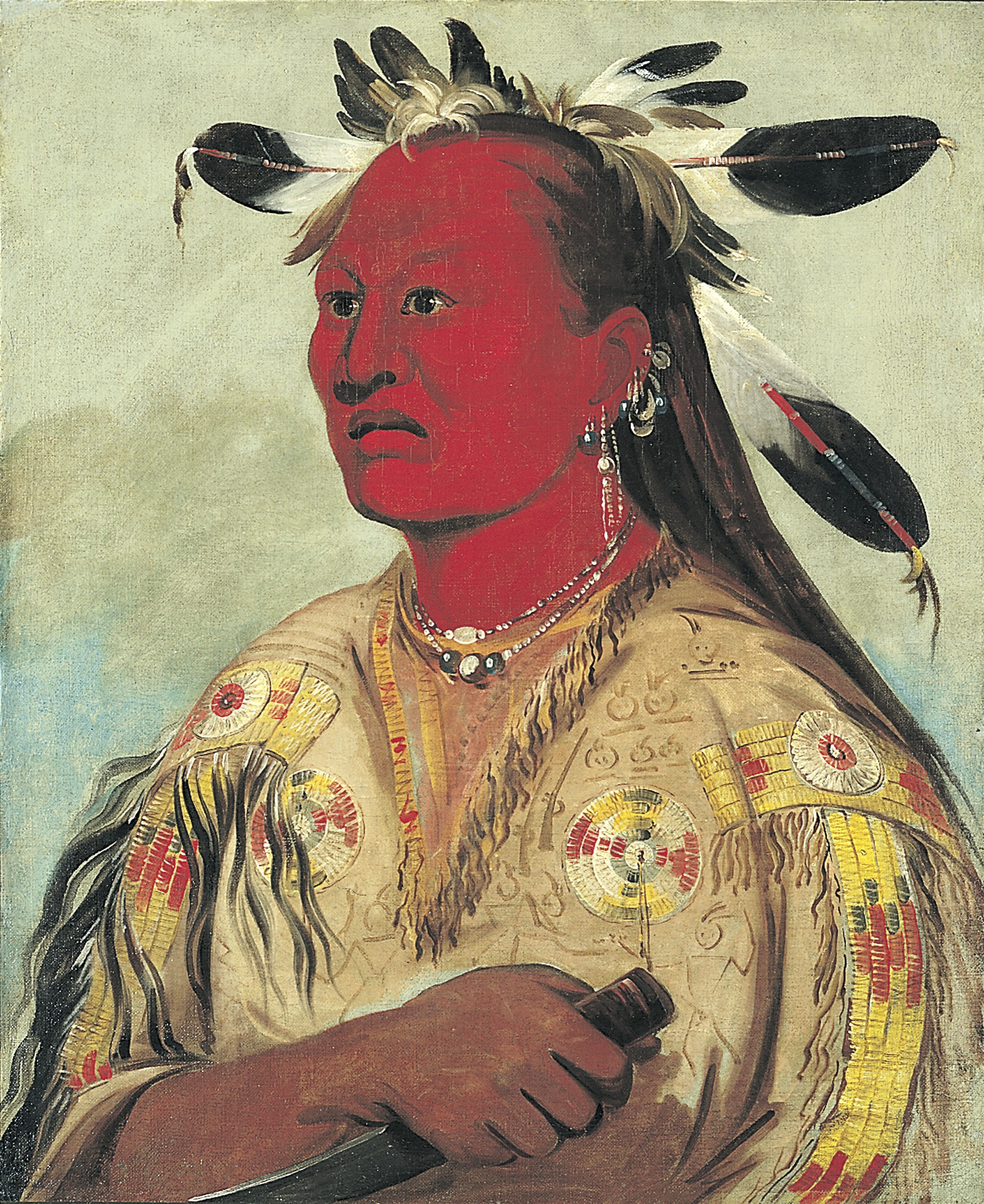 George Catlin, Stán-au-pat, Bloody Hand, Chief of the Tribe