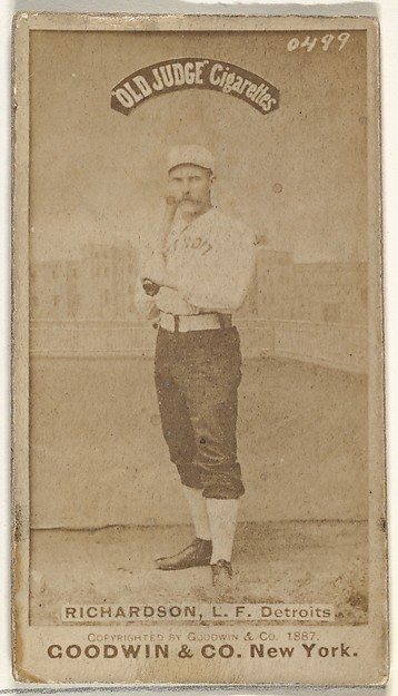 Goodwin & Company, Abram Harding "Hardy" Richardson, Left Field, Detroit Wolverines, from the Old Judge series (N172) for Old Judge Cigarettes
