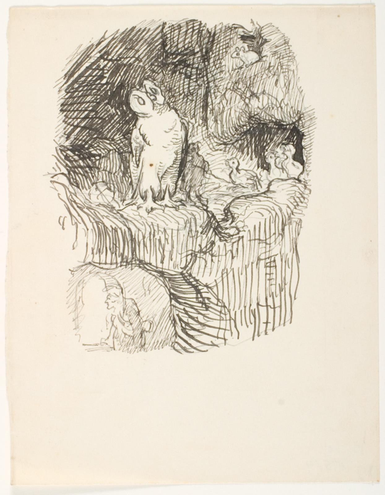 Lorenz Frølich, Illustrationsudkast til H.C. Andersen, "Suppe paa en Pølsepind"
