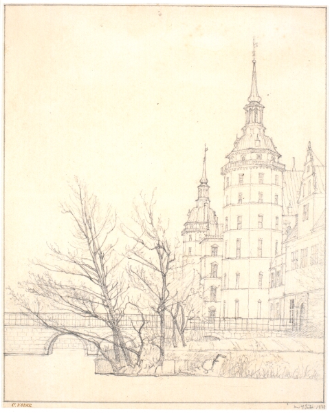 Christen Købke, Frederiksborg slot. Parti ved møntbroen