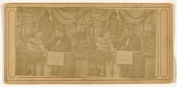 Unknown, [Man and woman in their box at an opera]