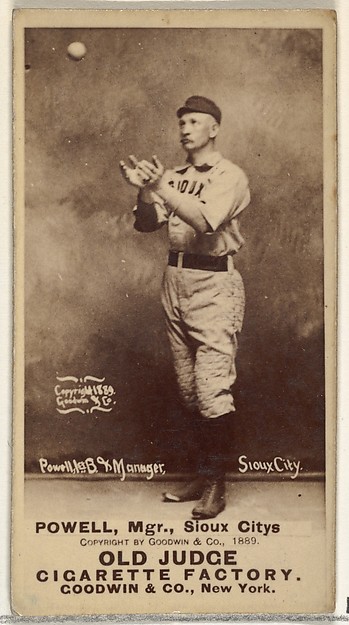 Goodwin & Company, James Edwin "Jim" Powell, Manager and 1st Base, Sioux City Corn Huskers, from the Old Judge series (N172) for Old Judge Cigarettes