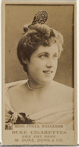 W. Duke, Sons & Co., Miss Julia Neillson, from the Actors and Actresses series (N145-7) issued by Duke Sons & Co. to promote Duke Cigarettes