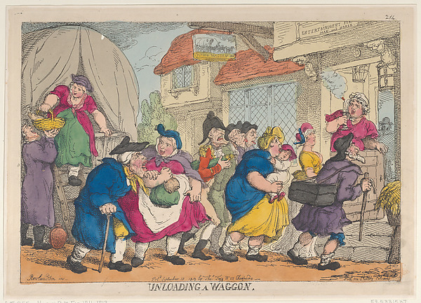 Thomas Rowlandson, A Doleful Disaster, or Miss Fubby Fatarmin's Wig Caught Fire