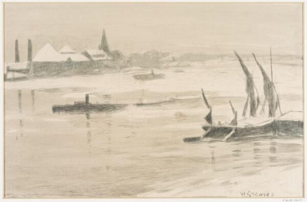 Walter Greaves, Snowstorm: Ice Coming Down the River.