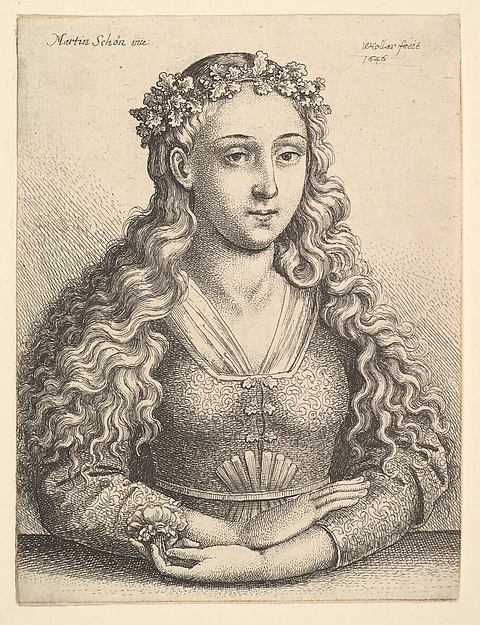 Wenceslaus Hollar, Woman with a wreath of oak leaves