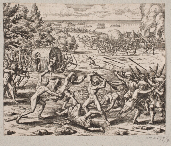 Matthäus Merian (I), Så snart de ankom til de vildes boplads så hr. Sankt. John 300 karibiere