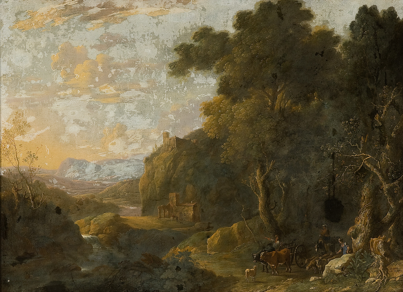 Gaspar de Witte, Italiaans landschap met veehoeder