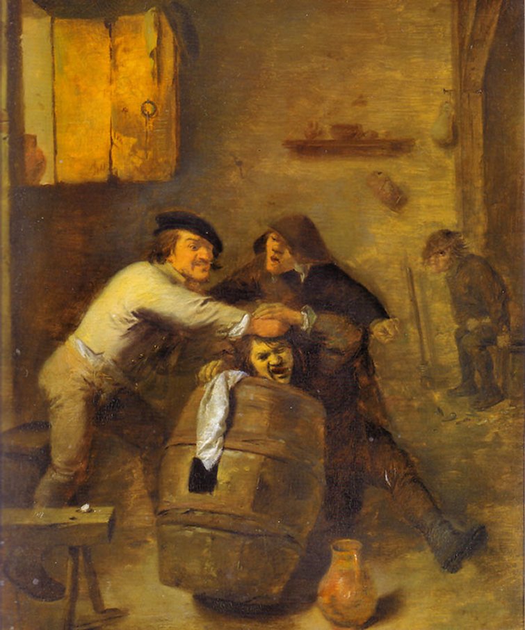 Adriaen Brouwer, Peasants Brawling in a Tavern