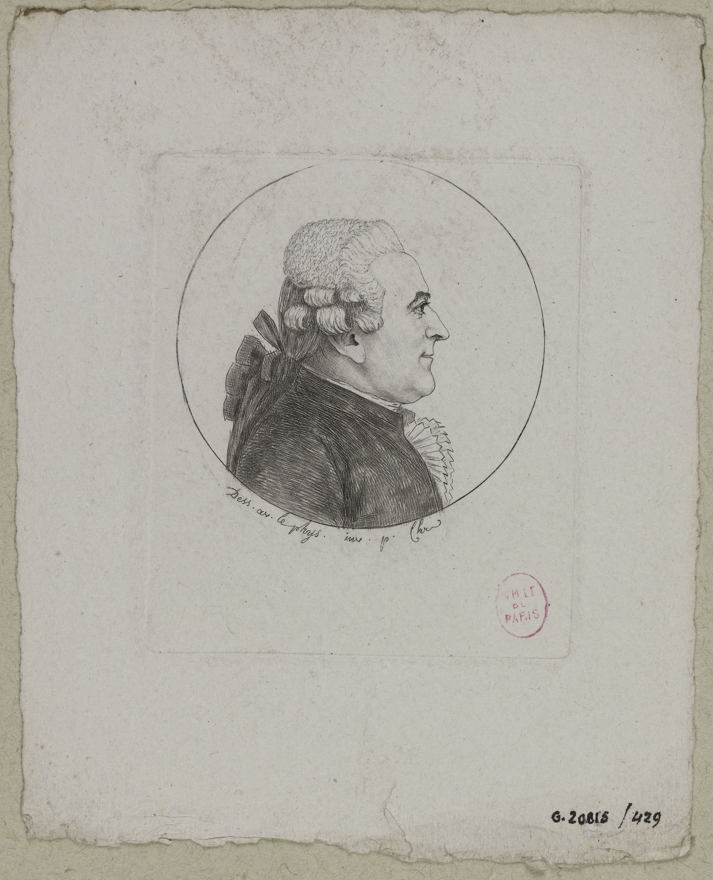 Edmé Quenedey, Portrait d'un homme, fin XVIIIème siècle/début XIXème siècle