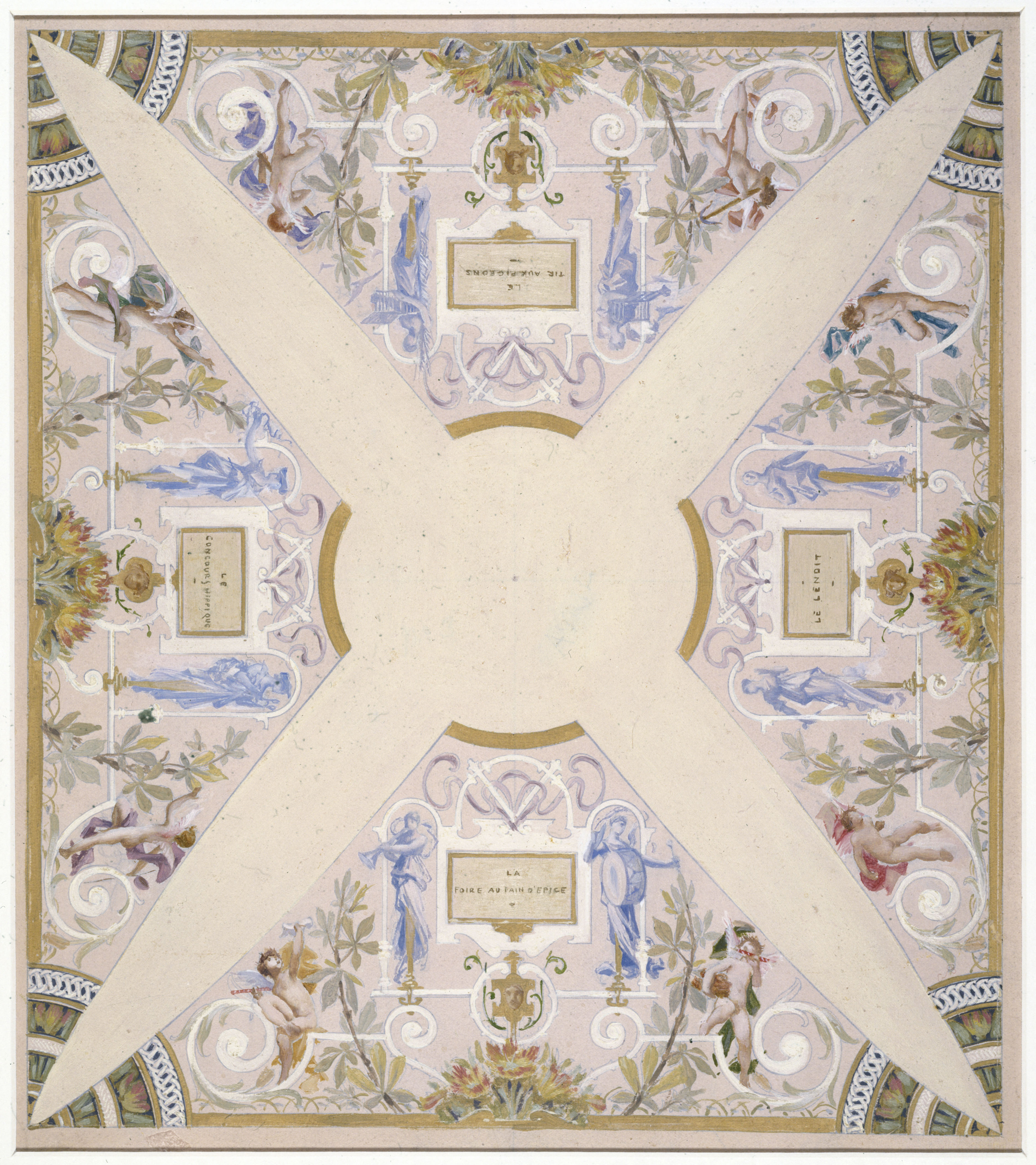 Luc-Olivier Merson, Esquisse pour l'escalier des fêtes de l'Hôtel de Ville de Paris : Avril