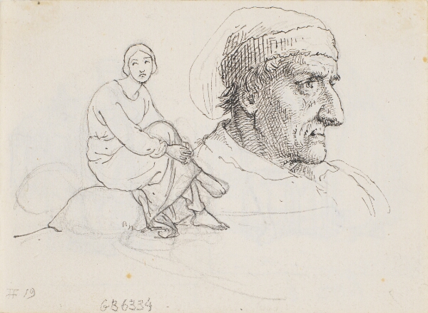 Wilhelm Marstrand, Studiehoved og siddende kvinde