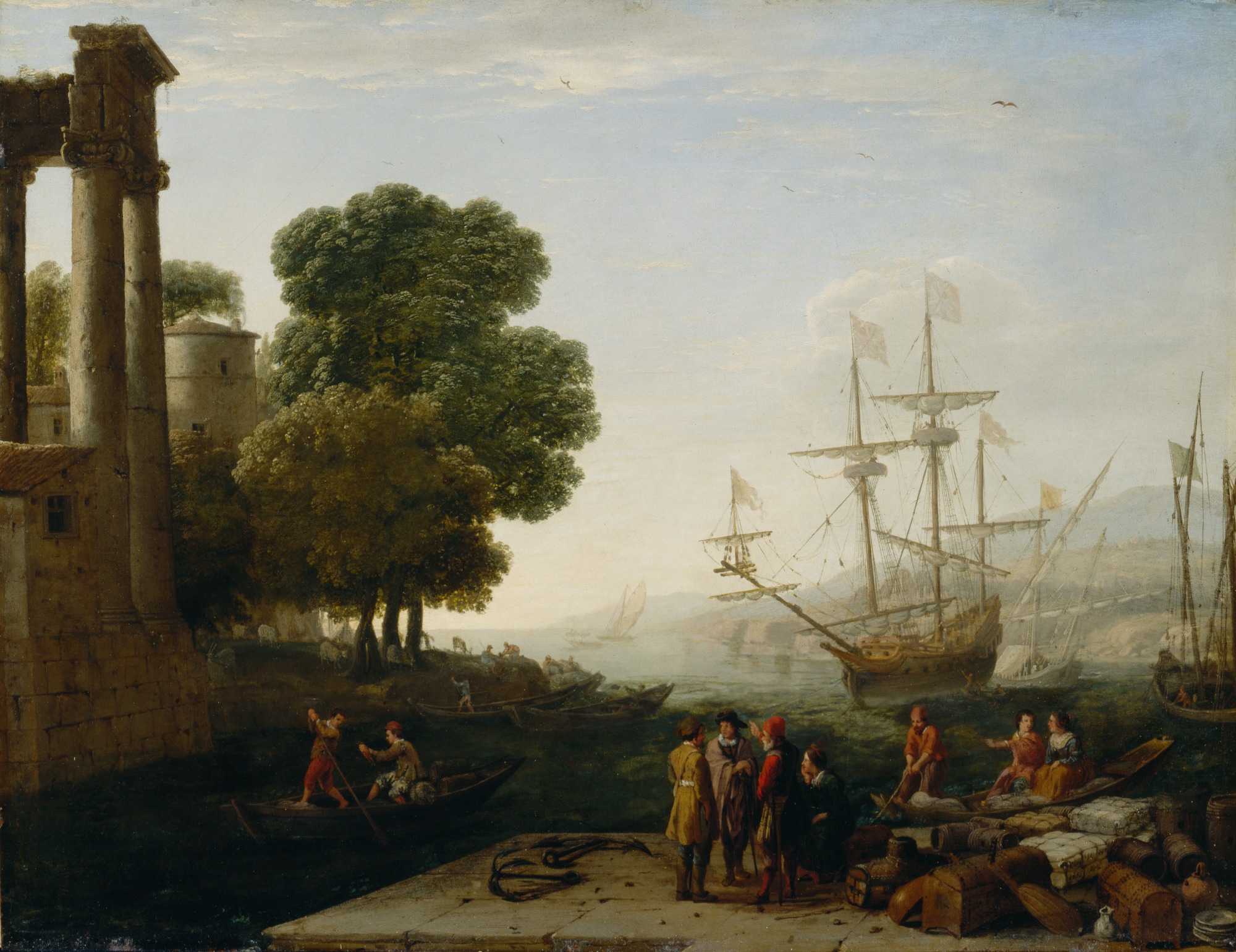 Claude Lorrain, A Seaport at Sunset
