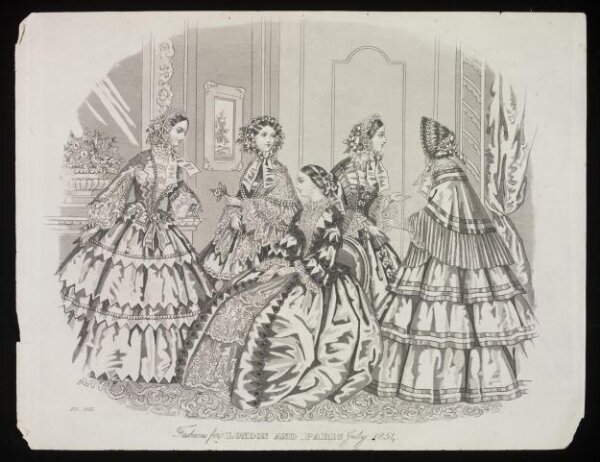 Unknown, Fashions for London and Paris July 1854