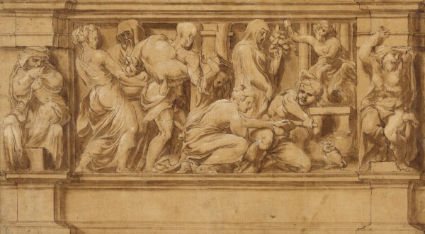Lelio Orsi, Design for a Frieze with Worshipers Bringing Sacrificial Offerings