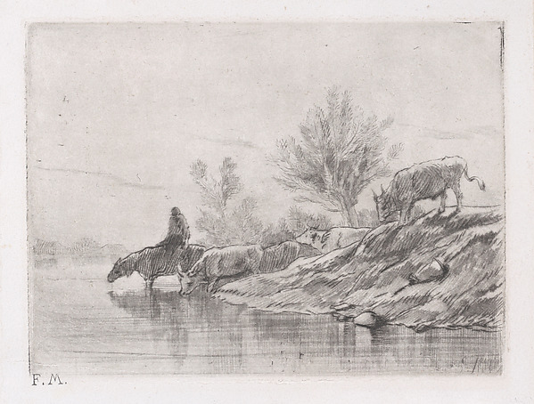 Charles Jacque, Landscape with Horses