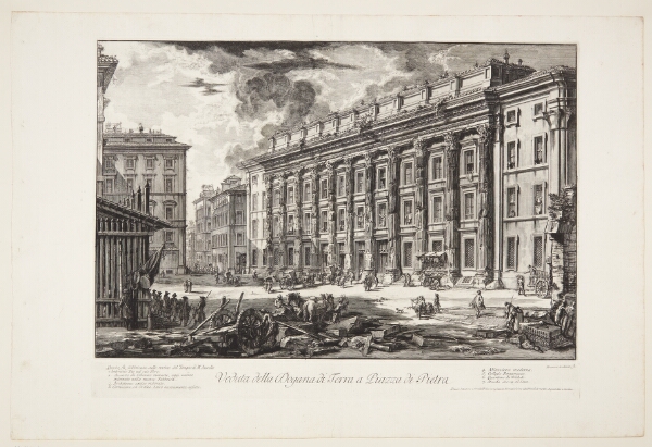 Giovanni Battista Piranesi, Udsigt mod Hadrianeum (det tidligere toldhus) på Piazza di Pietra