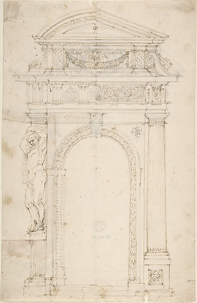 Anonymous, French, 18th century, Two Alternate Designs for Triumphal Arch