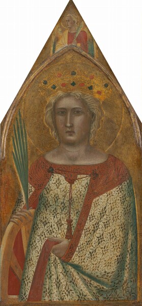 Pietro Lorenzetti, Saint Catherine of Alexandria, with an Angel [right panel]