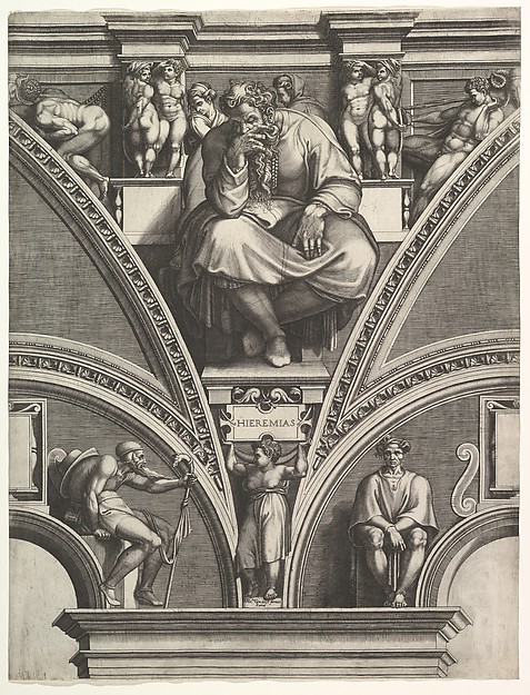 Giorgio Ghisi, The Prophet Jeremiah, from the series of Prophets and Sibyls in the Sistine Chapel