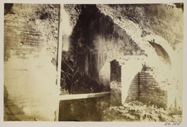 Parker, John Henry, Houses - Painted Chamber of a House of the first century, built against the Agger of Servius Tullinus, near the Railway Station, inside the City, (destroyed in 1870).