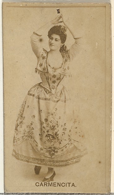 W. Duke, Sons & Co., Carmencita, from the Actors and Actresses series (N145-8) issued by Duke Sons & Co. to promote Duke Cigarettes