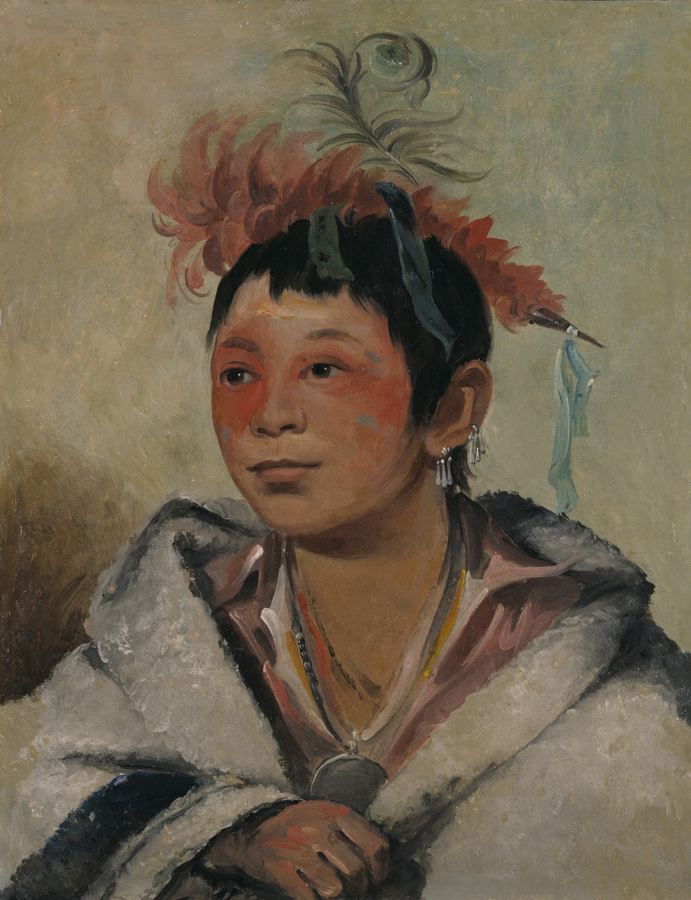 George Catlin, Aú-nah-kwet-to-hau-páy-o, One Sitting in the Clouds, a Boy