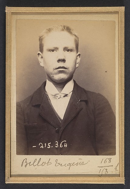 Alphonse Bertillon, Billot. Eugène. 20 ans, né à La Charité (Nièvre). Tailleur d'habits. Anarchiste. 9/3/94.