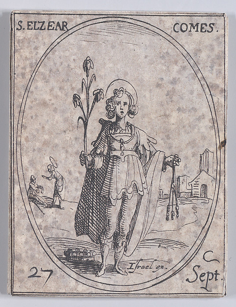 Jacques Callot, S. Elzear, comte (St. Elzear, Count), September 27th, from "Les Images De Tous Les Saincts et Saintes de L'Année" (Images of All of the Saints and Religious Events of the Year)