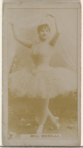 W. Duke, Sons & Co., Mlle. Menilli, from the Actors and Actresses series (N145-8) issued by Duke Sons & Co. to promote Duke Cigarettes