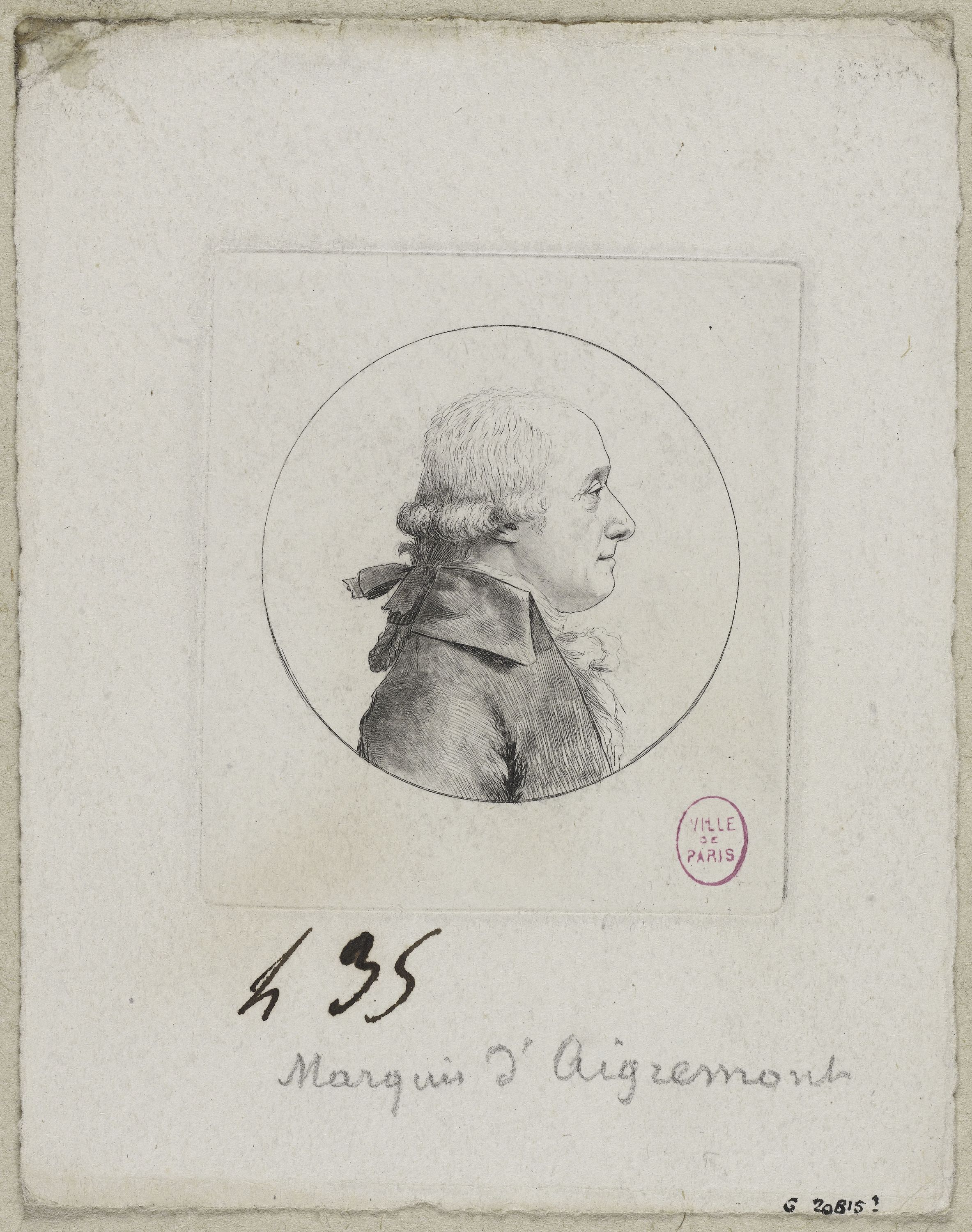 Edmé Quenedey, Portrait du Marquis d'Aigremont