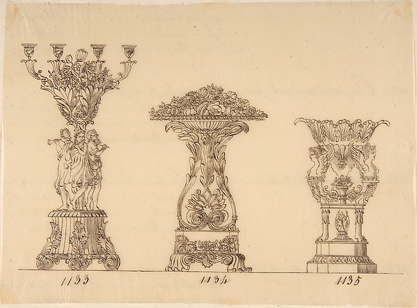 Anonymous, French, 19th century, Designs for Planters