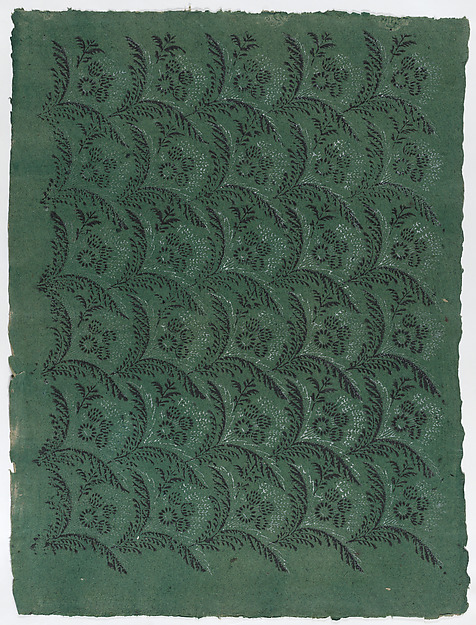 Anonymous, Sheet with overall pattern of leaves and flowers