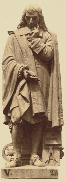 Édouard Baldus, ["Pascal", Statue by François Lanno, Decoration of the Louvre, Paris]