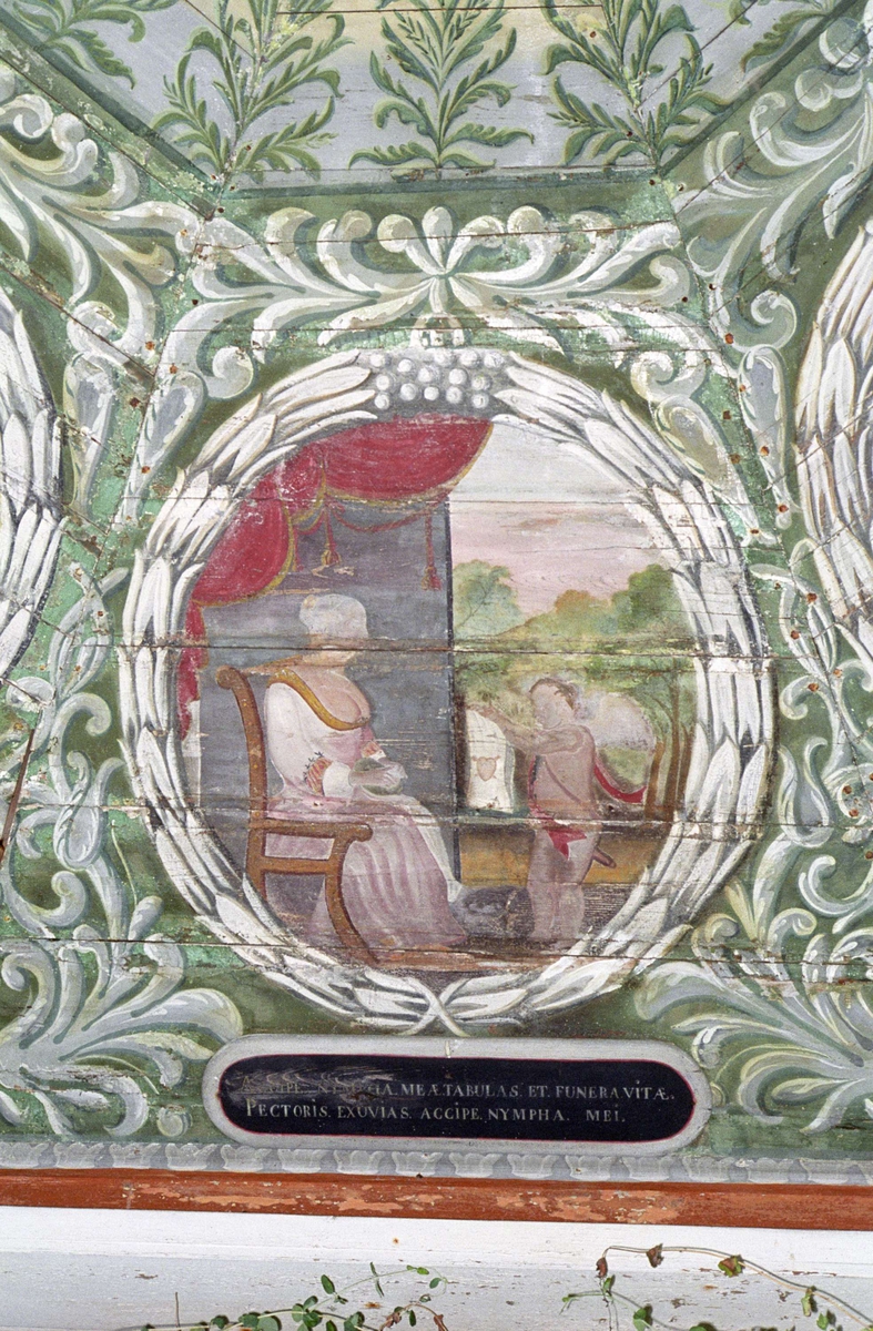 Tommy Arvidson, Detail of roof painting in gazebos at Ekholmen Castle, Veckholm parish, Uppland 1994