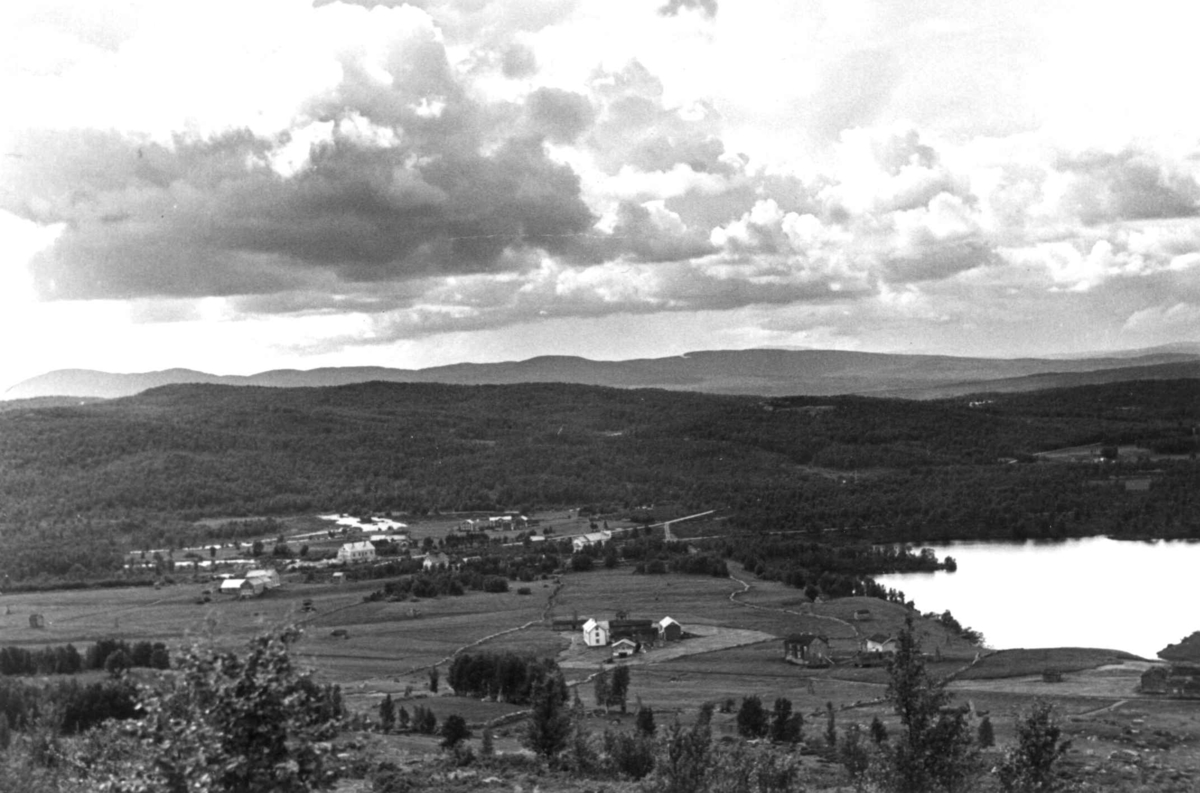 Anna Grostøl, Oversiktsbilde antagelig fra brekken med bebyggelse, Røros 1938.