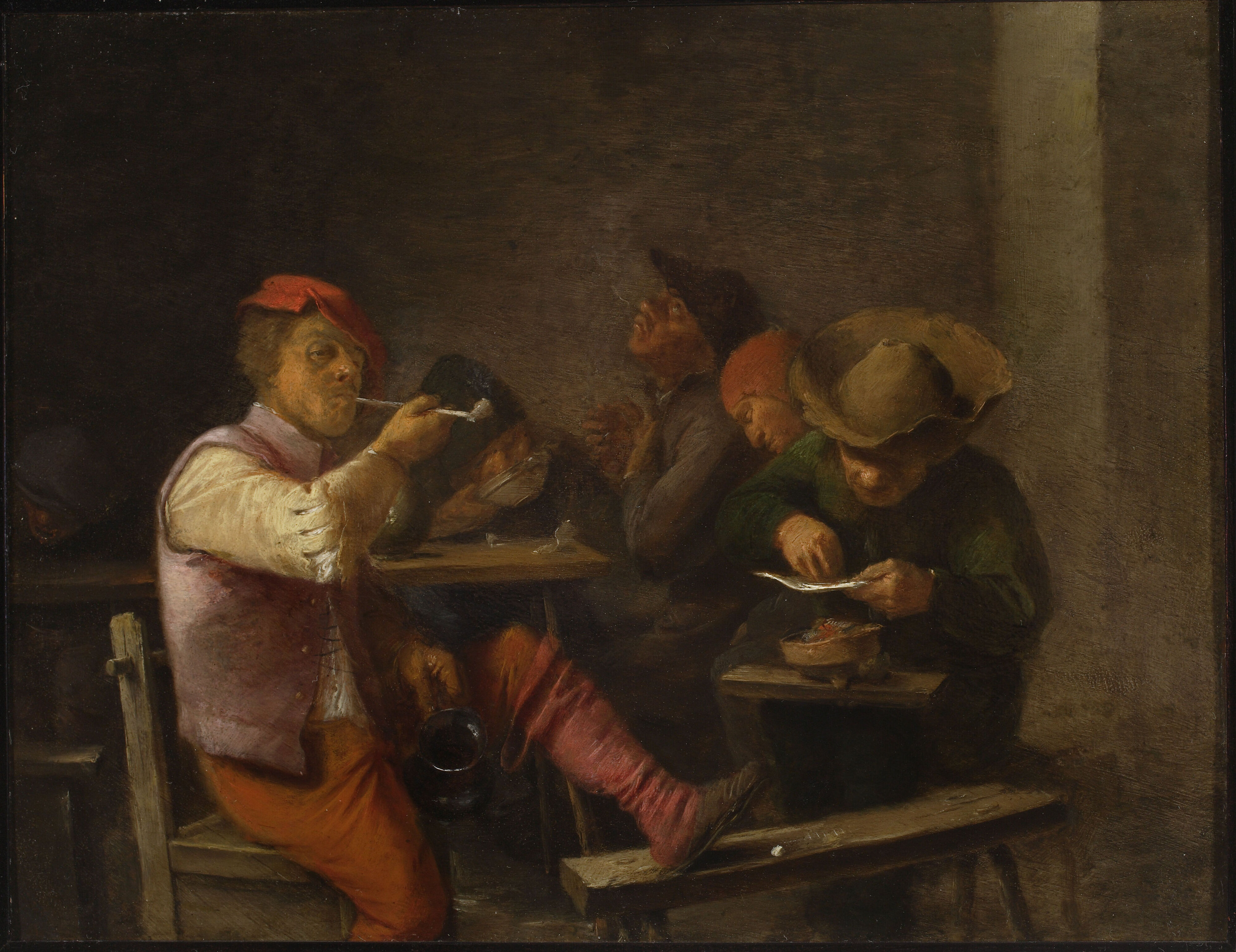 Adriaen Brouwer, Peasant smoking tobacco in a tavern