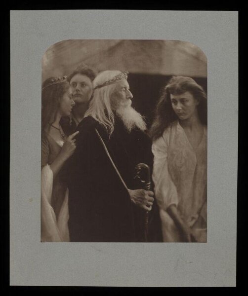 Cameron, Julia Margaret, King Lear allotting his kingdom to his three daughters