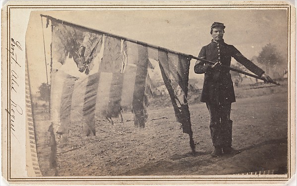 Unknown, Sergeant Alex Rogers with Battle Flag, Eighty-third Pennsylvania Volunteers, Third Brigade, First Division, Fifth Corps, Army of the Potomac