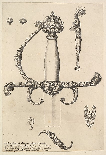 Wenceslaus Hollar, Ornamental sword hilt, from "Military Ornament"