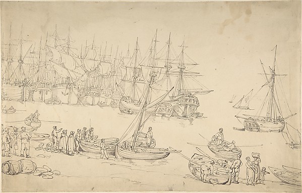 Thomas Rowlandson, Harbor scene