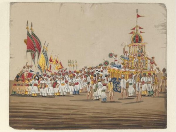 Unknown, One of two drawings depicting procession scenes in Patna.
