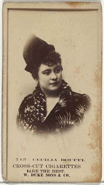 W. Duke, Sons & Co., Card Number 715, Cecilia Bouffi, from the Actors and Actresses series (N145-3) issued by Duke Sons & Co. to promote Cross Cut Cigarettes