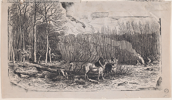 Charles Jacque, February, from "Album of Rustic Subjects"