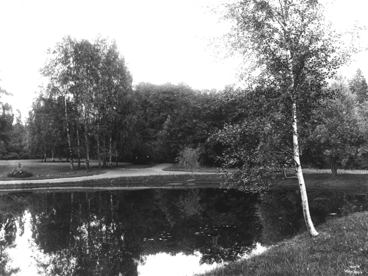 Anders Beer Wilse, Skøyen hovedgård, Oslo 1903, Dam i parken.
