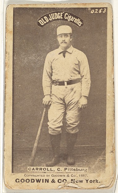 Goodwin & Company, Frederick Herbert "Fred" Carroll, Catcher, Pittsburgh, from the Old Judge series (N172) for Old Judge Cigarettes