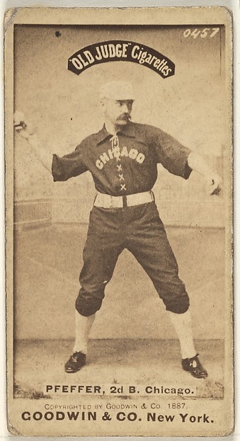Goodwin & Company, Fred "Dandelion" Pfeffer, 2nd Base, Chicago, from the Old Judge series (N172) for Old Judge Cigarettes
