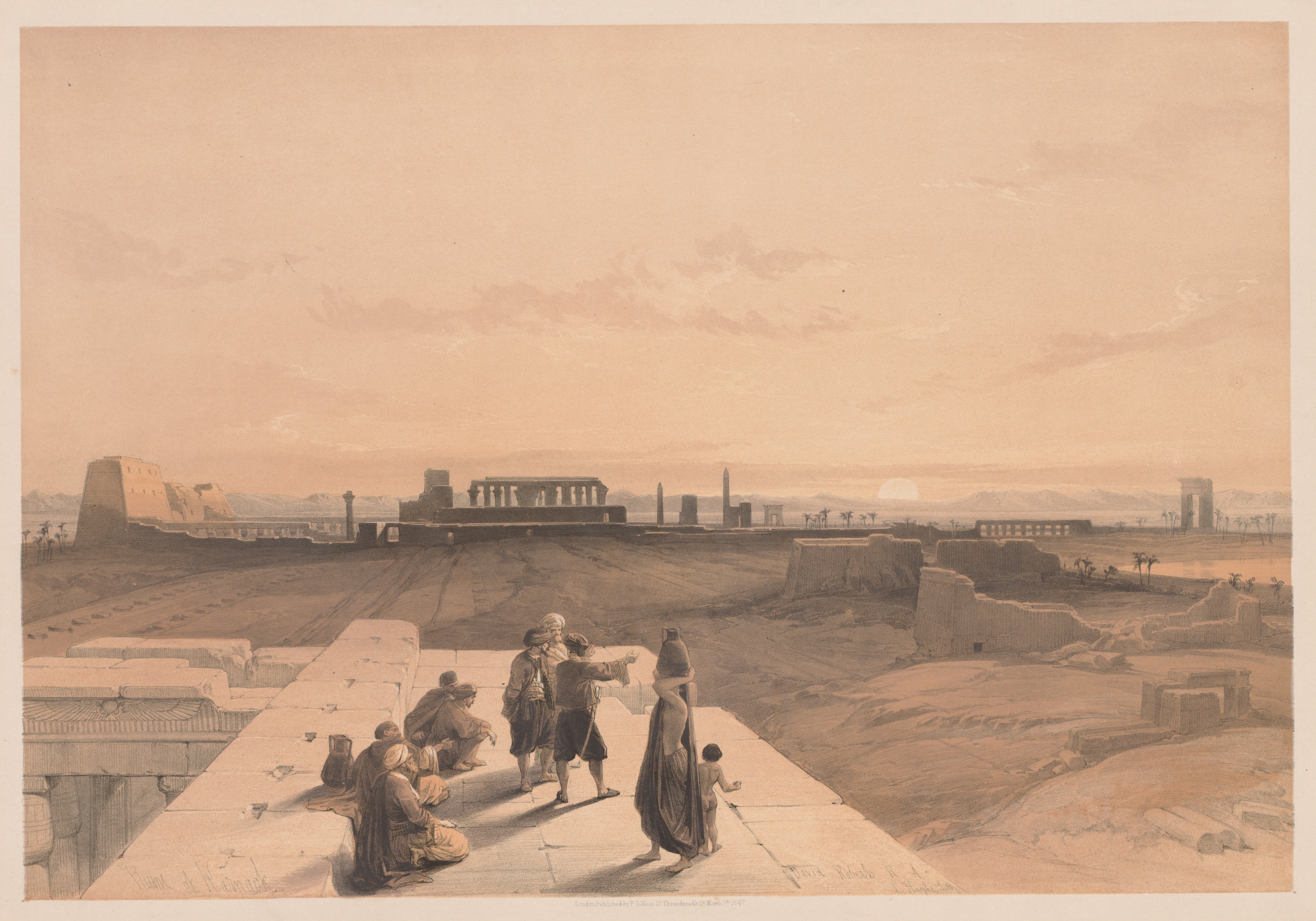 Louis Haghe, Egypt and Nubia:  Volume I - No. 38, Ruins of Karnak