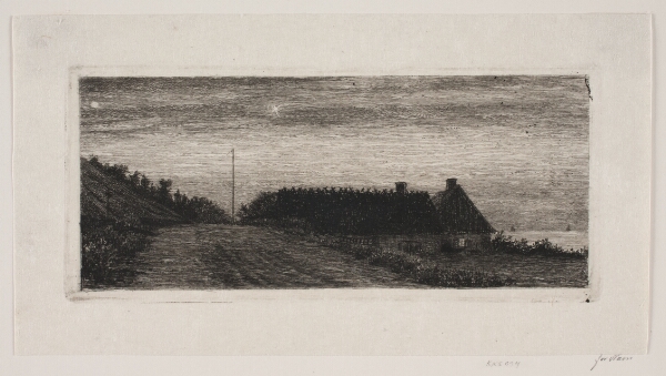Carl Bloch, Huse ved stranden. Sommernat