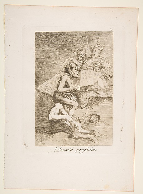 Goya (Francisco de Goya y Lucientes), Plate 70 from "Los Caprichos": Devout Profession (Devota profesion)